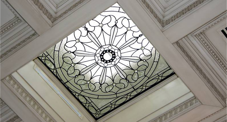 Morning Star Tiffany stained glass ceiling, Sofia, Bulgaria