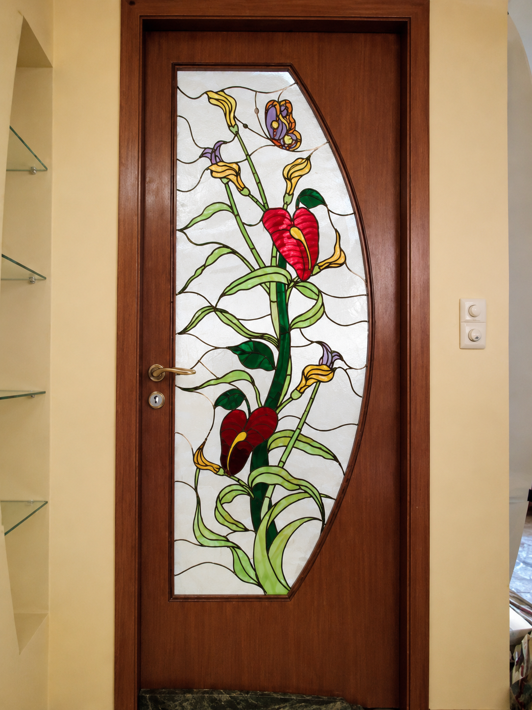 Tiffany stained glass door