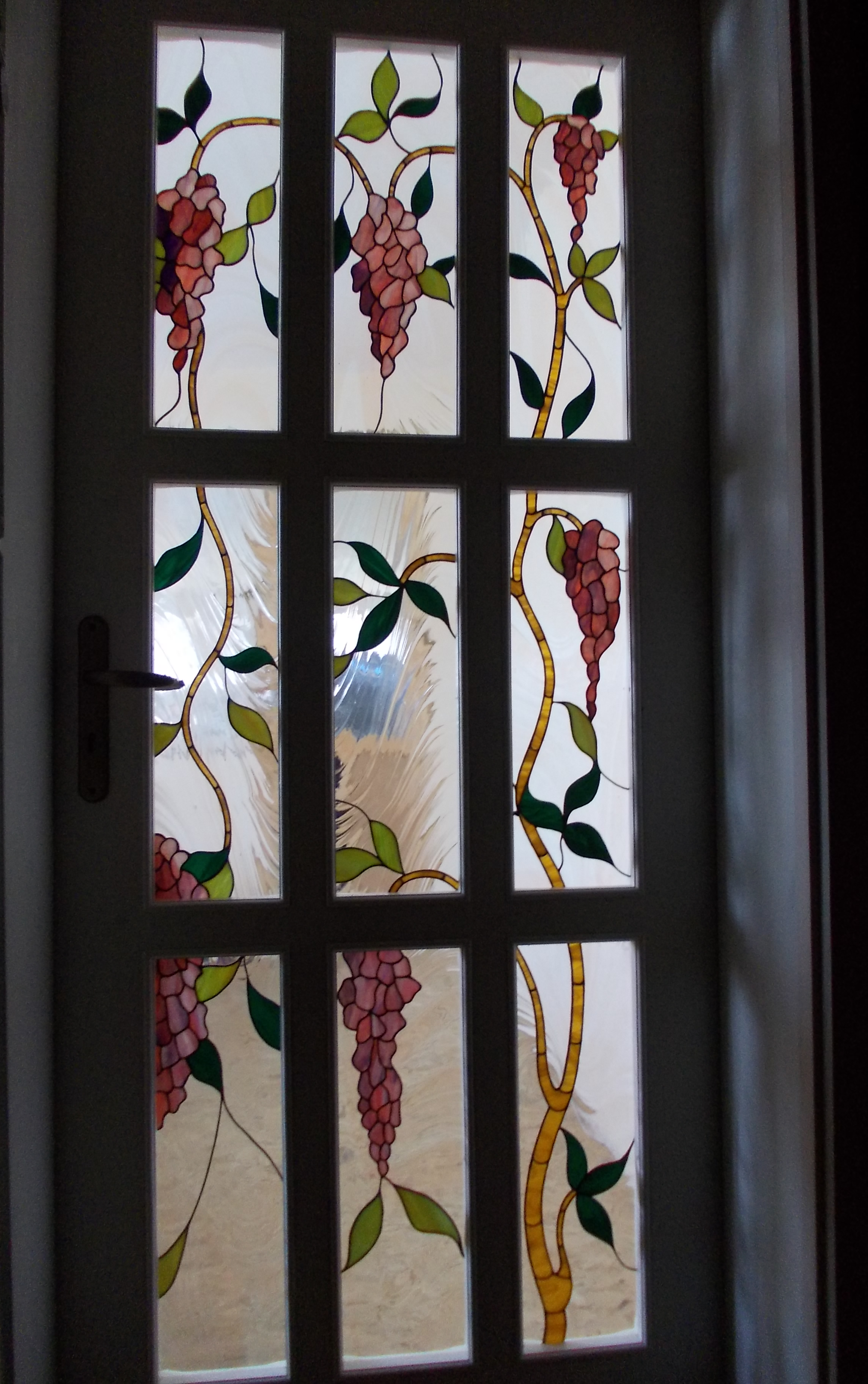 Door Model 217 — Vineyard Elegance stained glass detail