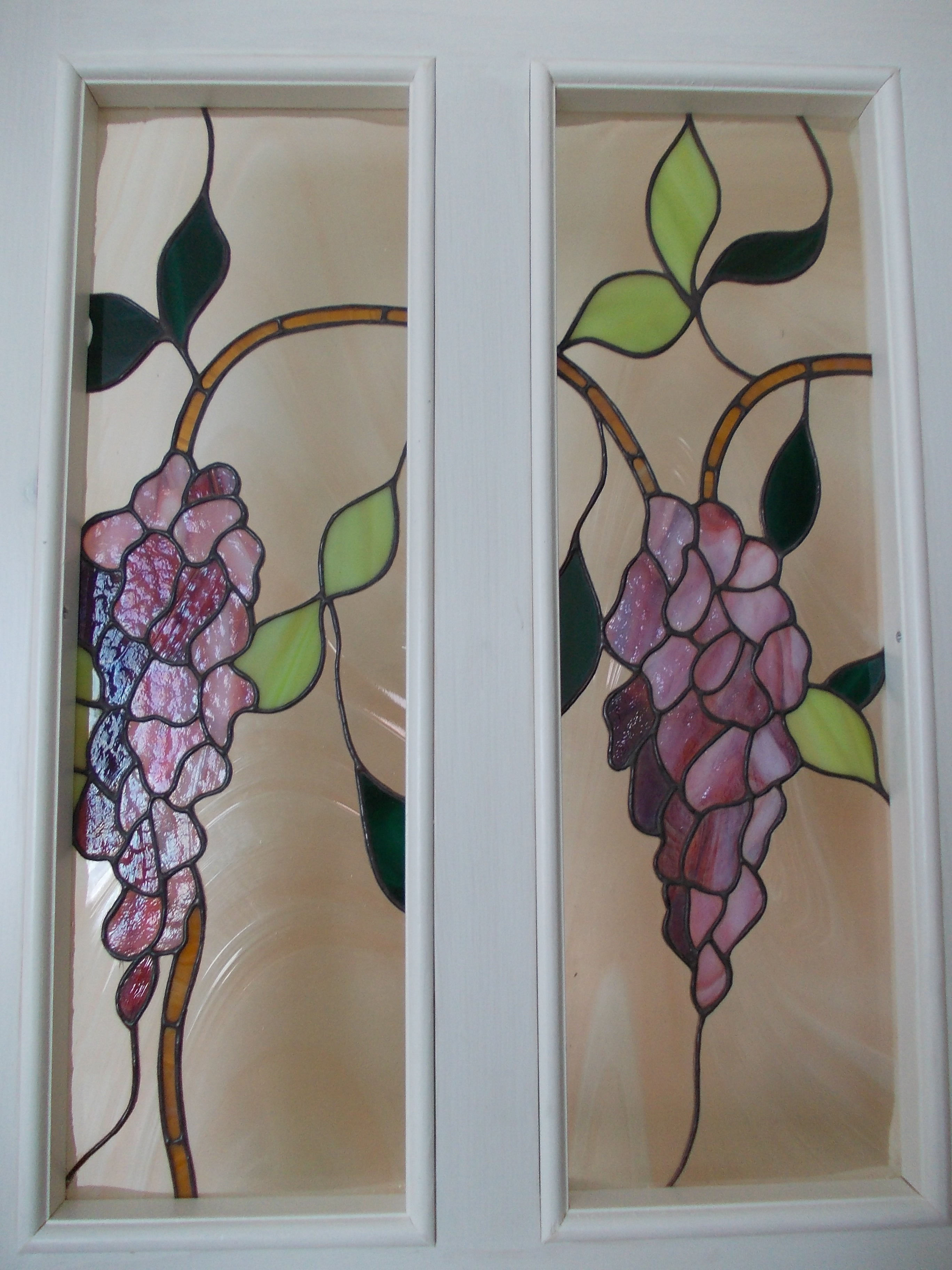 Door Model 217 — Vineyard Elegance stained glass detail