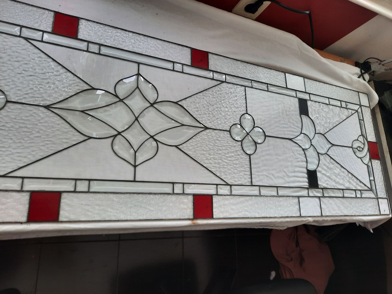 Door Model 221 — Cardinal Collection stained glass detail