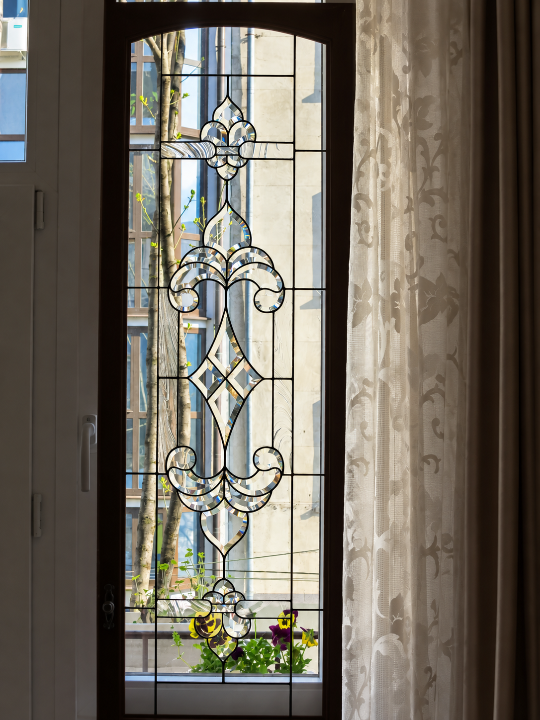Tiffany stained glass door