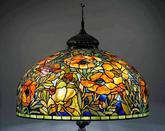 Handmade Tiffany stained glass lamp Model 470