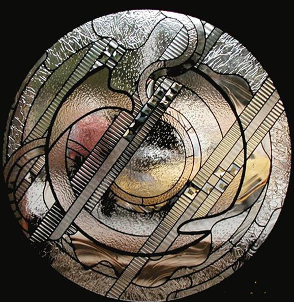 Abstract Motion — Handmade Tiffany Stained Glass Panel