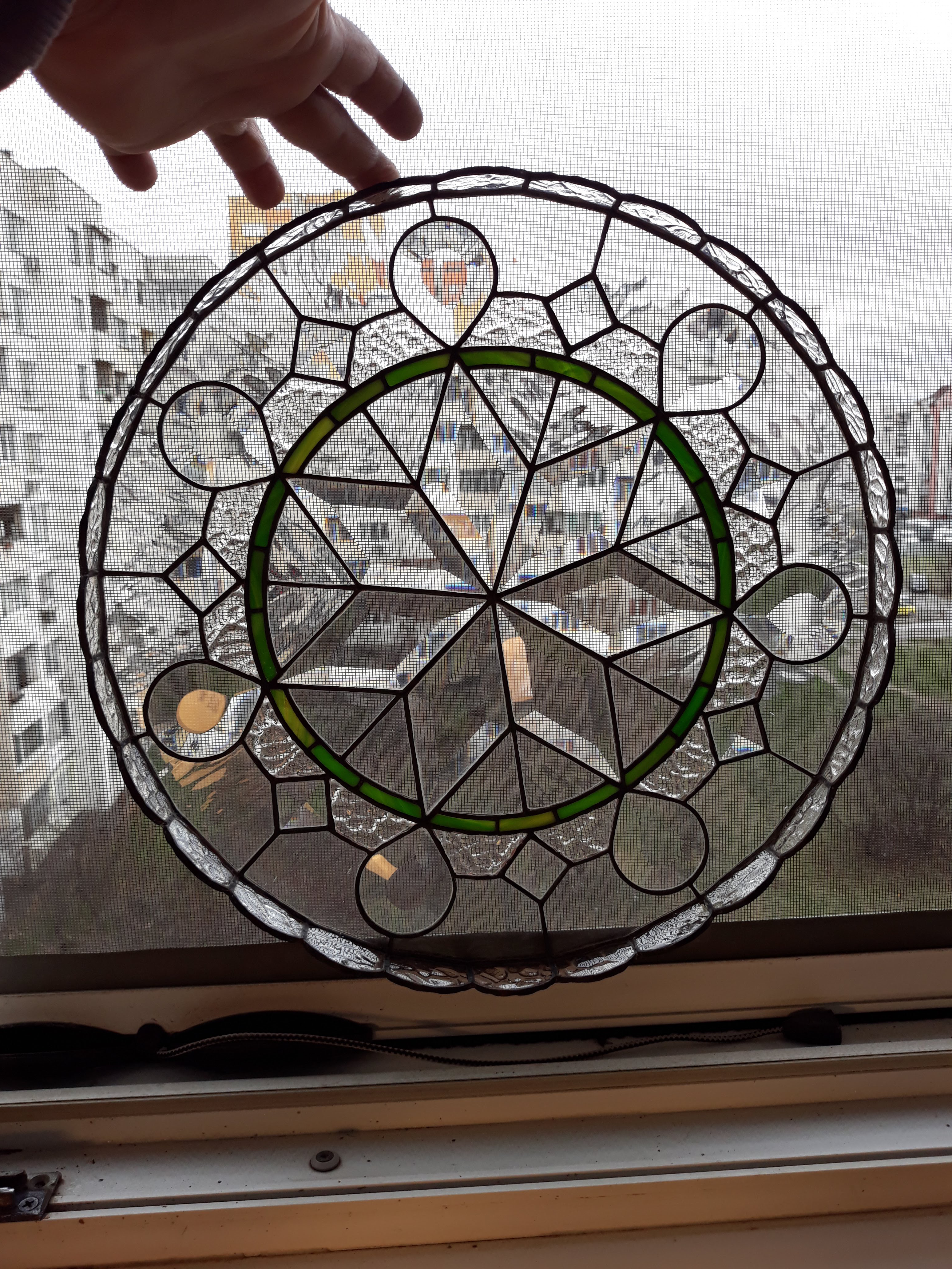Circular Harmony — Handmade Tiffany Stained Glass Panel