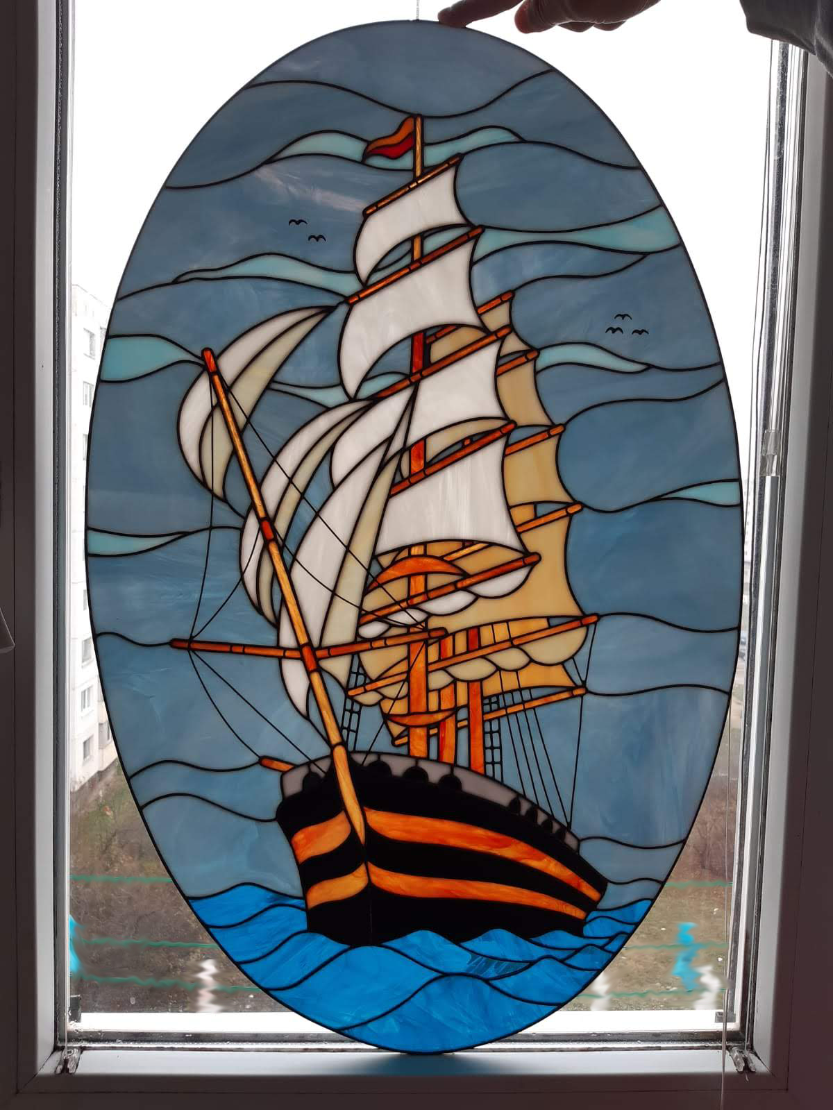 Ocean Majesty — Handmade Tiffany Stained Glass Panel