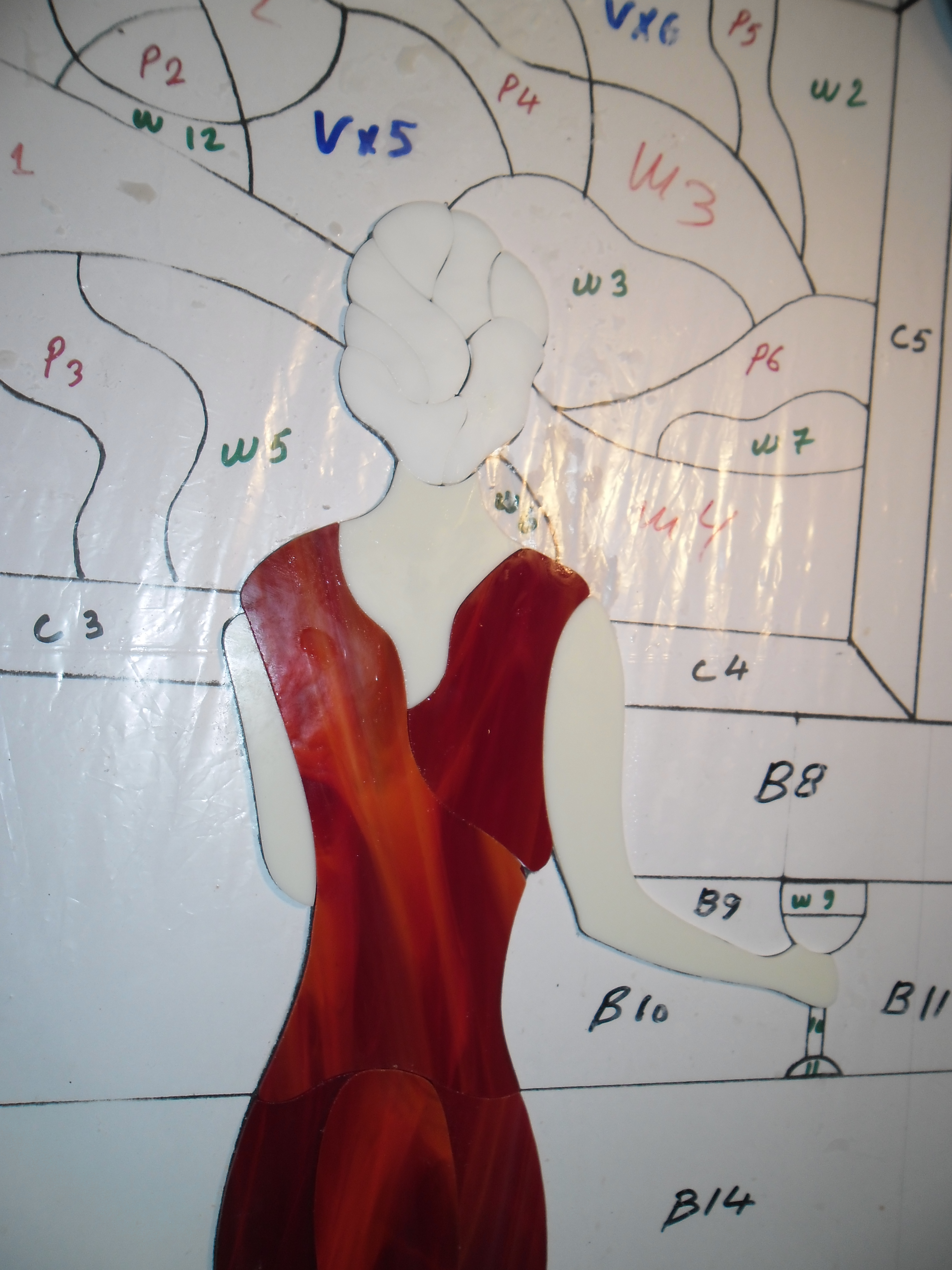 Panel Model 540 Lady in Red detail