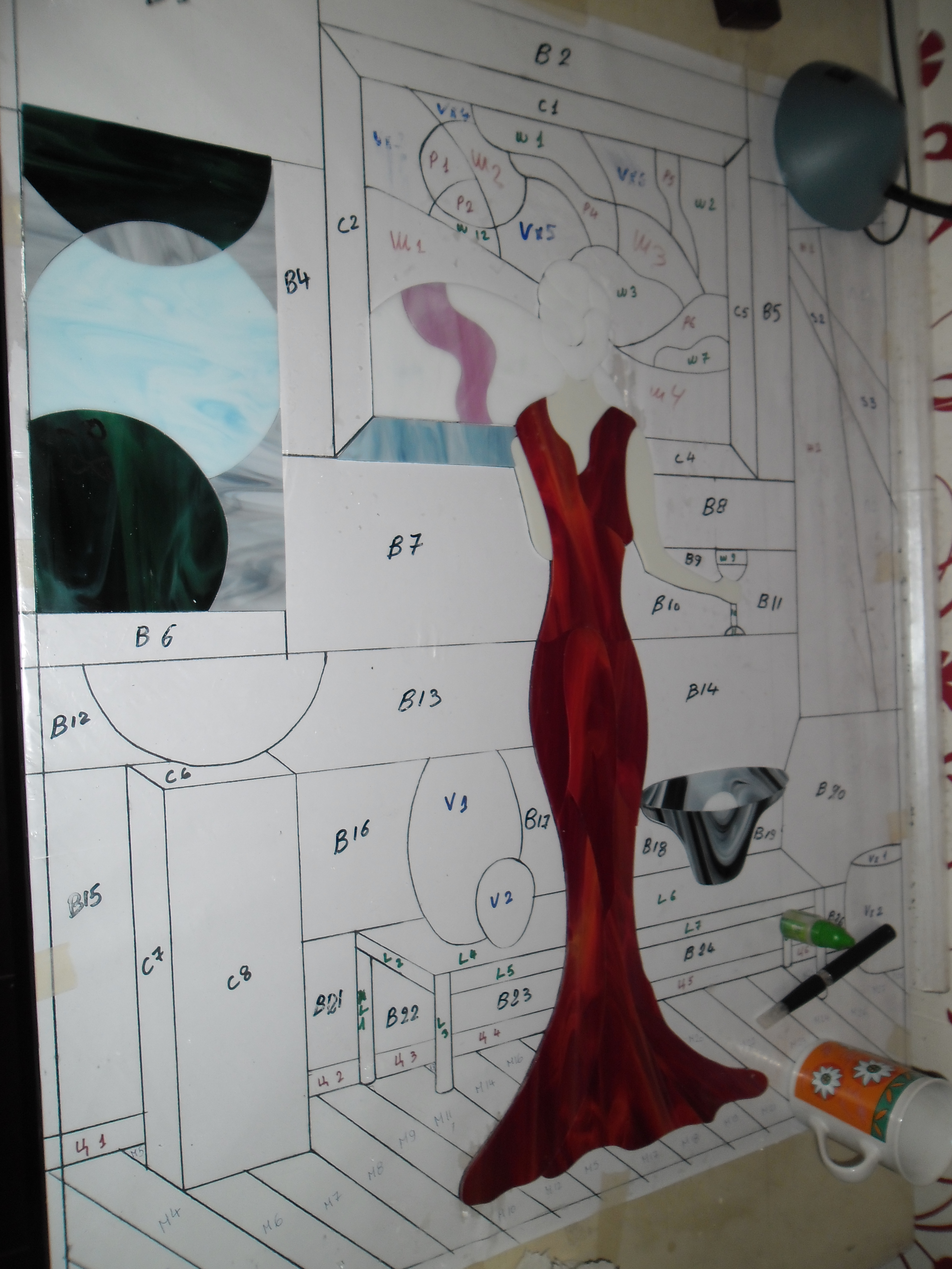 Panel Model 540 Lady in Red detail