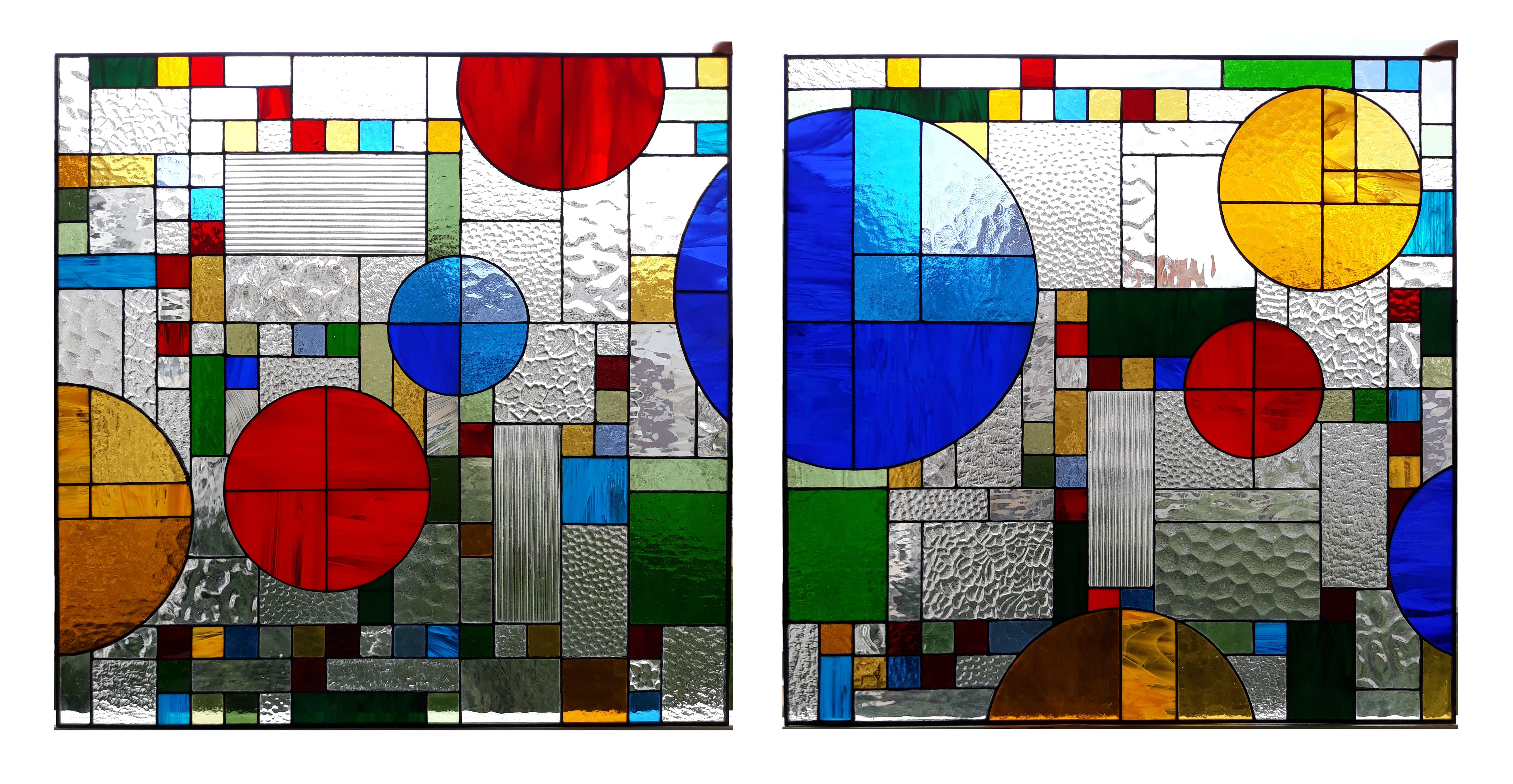 Chromatic Harmony — Handmade Tiffany Stained Glass Panel