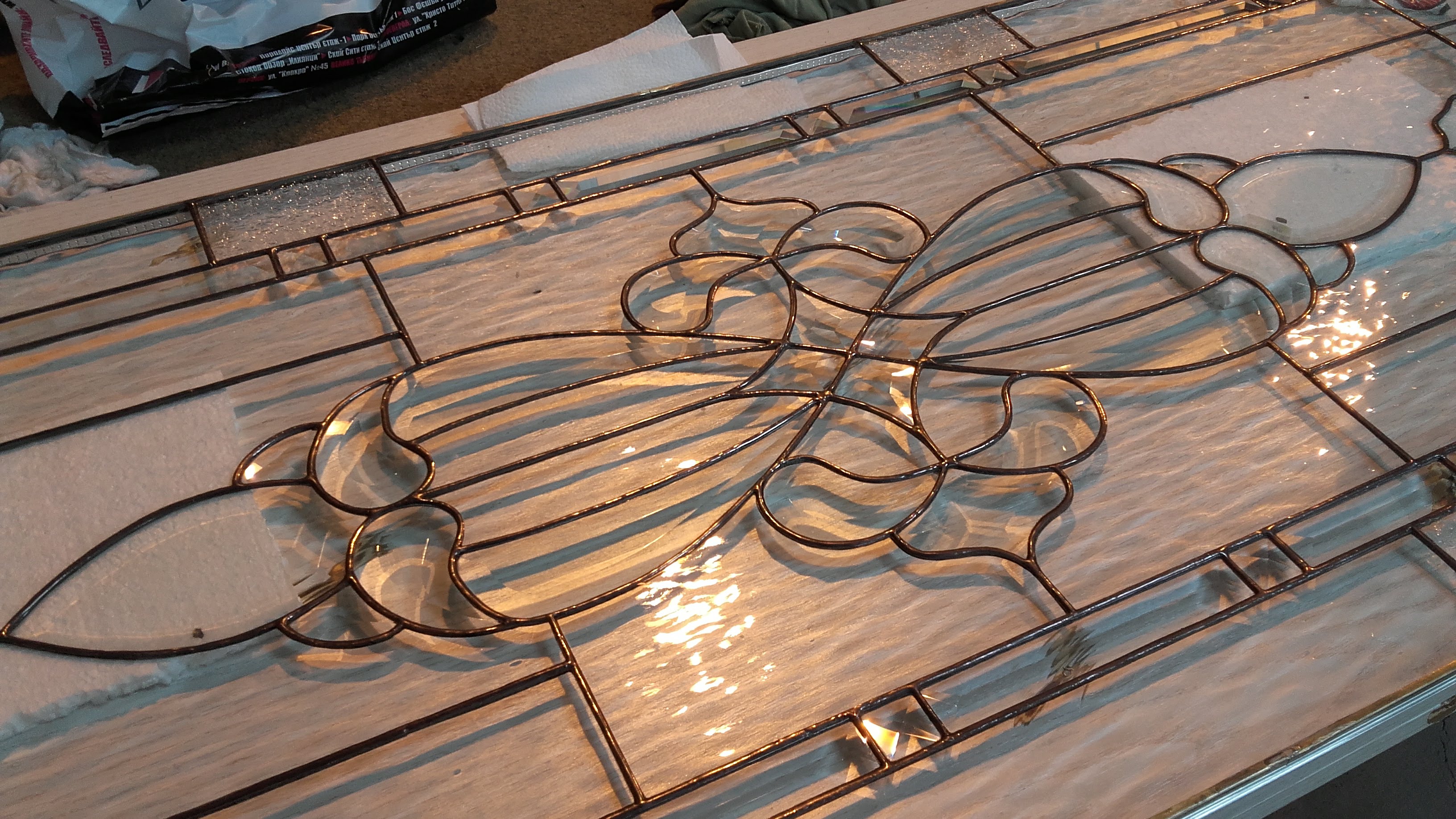 Window Model 606 — Silver Garden stained glass detail
