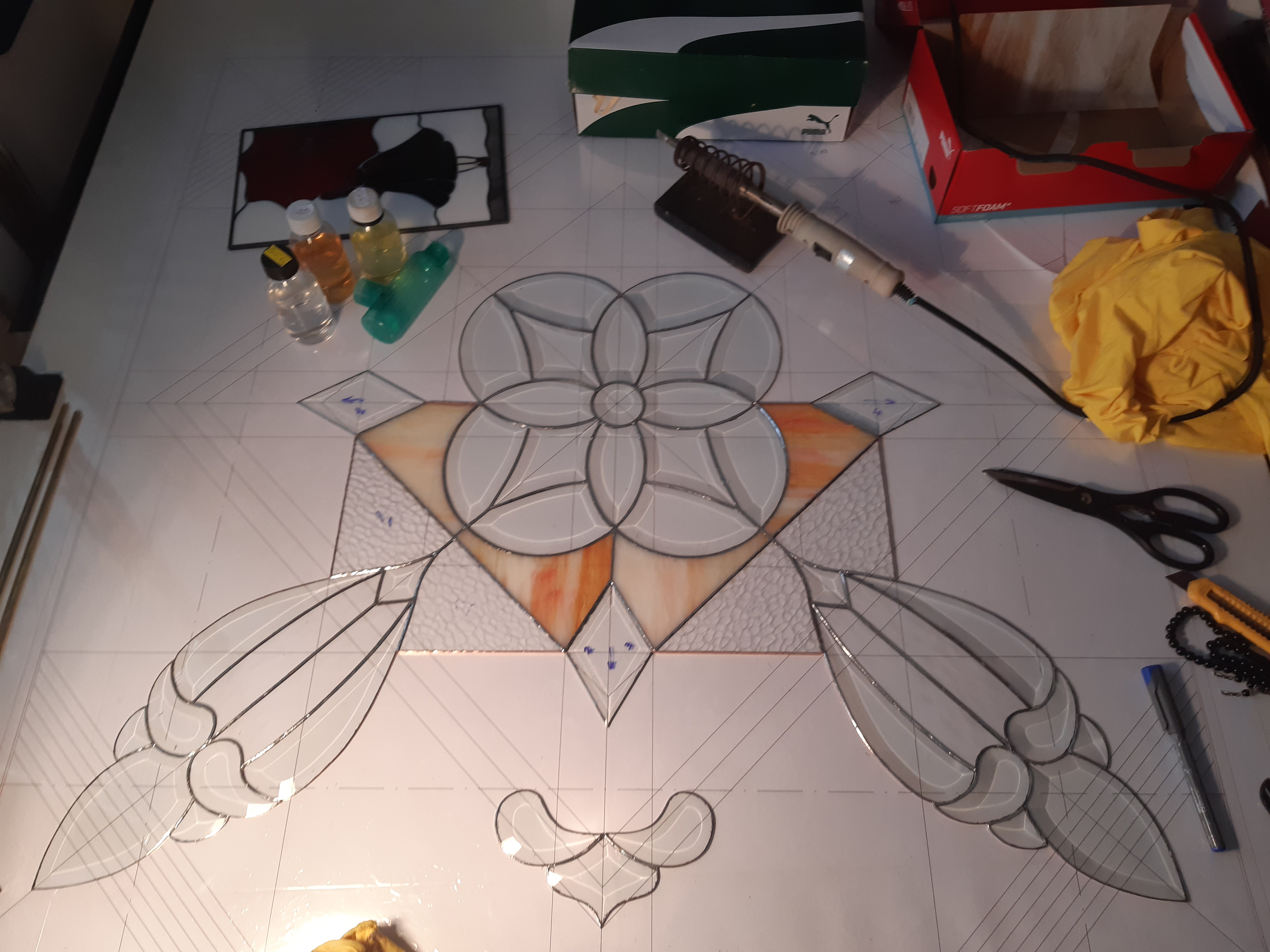 Window Model 717 — Crystal Harmony stained glass detail
