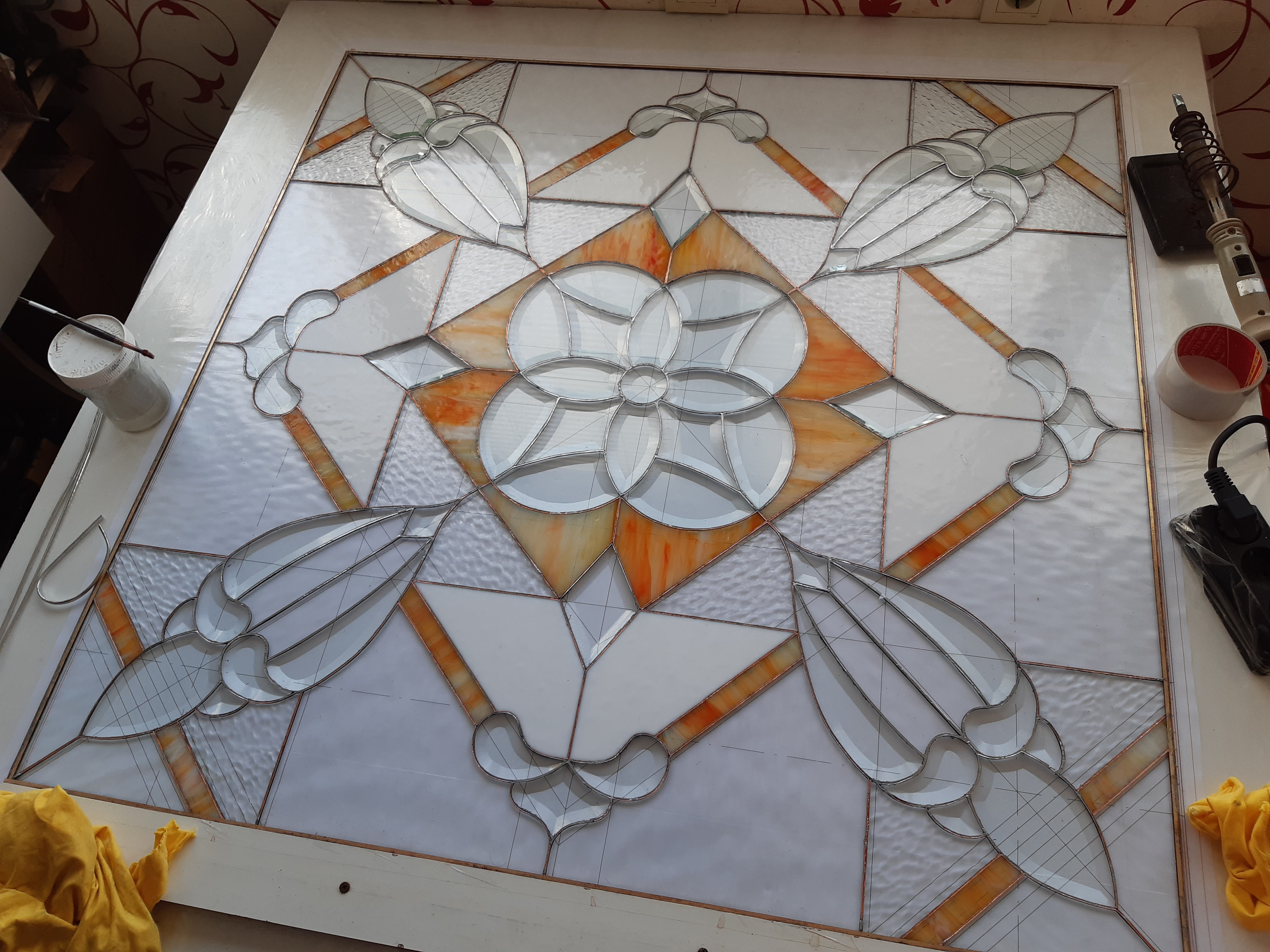 Window Model 717 — Crystal Harmony stained glass detail